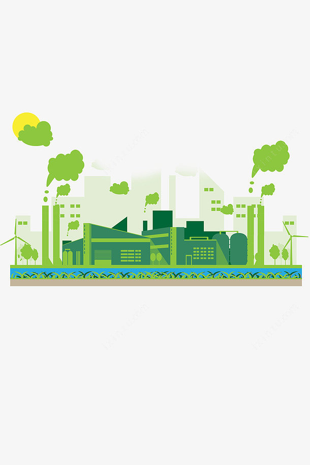 綠色工廠高清素材 png 頁面網頁 平面